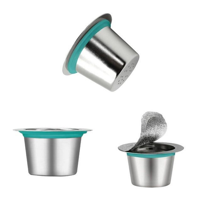 Taza De Cápsula De Cápsula De Recargable Reutilizable De 3 Piezas Para Máquinas Nesspresso BLESIY Cápsulas de recambio de café reutilizables