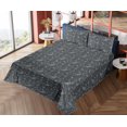 thumbnail image 4 of Ambesonne Whales Fitted & Flat Sheet with Shams 4 Pcs Set, Nautical Mammal Animal Print, Calking, Dark Grey Dimgray, 4 of 5