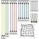 thumbnail image 1 of Cuerda elástica resistente con ganchos, amarres para canoas, ganchos de metal, ganchos de metal recubiertos de plástico, juego de 25 piezas, 1 of 5