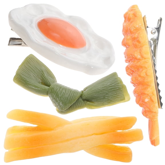 ETHZZLE 4Pcs Funny Simulated Food Hairpins Lightweight Novelty Hair Clips