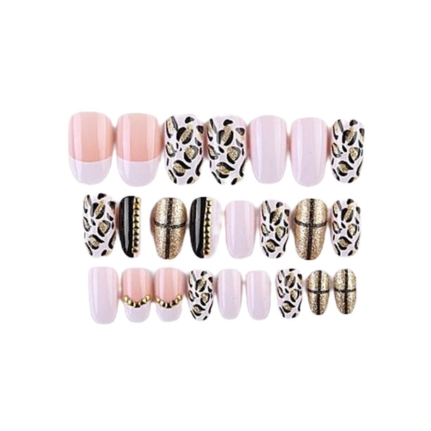 Seitruly 1 Juego de uñas sin pegamento de longitud media estilo cuadrado prensa mate en envolturas de cobertura completa suministros de salón kit de Juegos de manicura Una Seitruly CE011881-01B