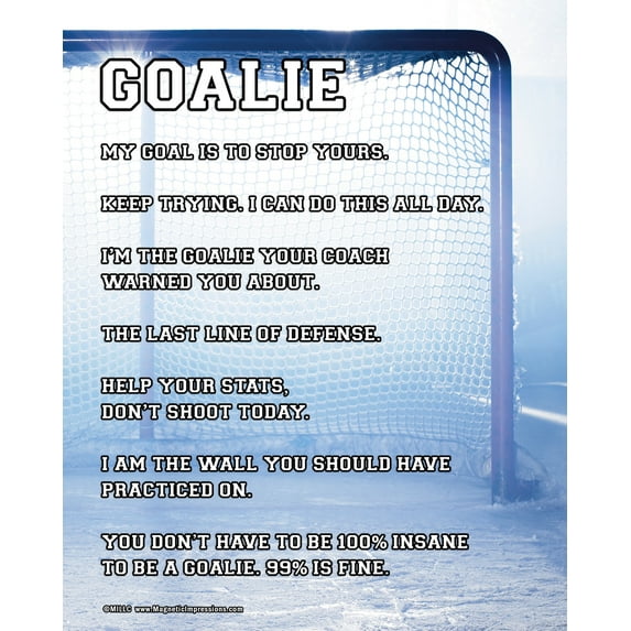 Unframed Ice Hockey Goalie Net 8" x 10" Sport Poster Print