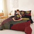 thumbnail image 3 of Castle Fairy Moody Red Leaf Bedding Comforter Set 7-Piece for Adults, Abstract Gold Sun King Bedding Sets for Modern Room, Red Black Gold,Black Reversible, 3 of 7