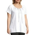 thumbnail image 3 of Just My Size Women's Plus-Size Slub Crochet Trim Tunic with Tie, 3 of 3