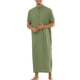 thumbnail image 2 of CAMISONES INSPIRADORES para hombres, de manga corta, con cuello de pie, cómodos, pijamas de dormir, color verde oliva, 2 of 5