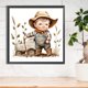 thumbnail image 3 of Pintura de diamante 5D DIY Taladro redondo completo Cowboy Kid Kit Decoración para el hogar Arte Artesanía Hugtrwg Para estrenar, 3 of 9