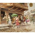 thumbnail image 2 of Mariano Alonso-Pérez 17x15 Black Ornate Wood Framed Double Matted Museum Art Print Titled - Paseo Matinal (A Morning Walk), 2 of 5