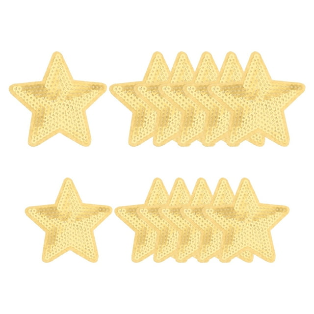 Parches de Lentejuelas en Forma de Estrella Uxcell, Parches Bordados para DIY Ropa y Accesorios Dorado