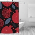 thumbnail image 3 of DouZhe Red Pomegranate Fruits Pattern Shower Curtain, Waterproof Bath Curtains for Bathroom Decorations, 72 x 72 inches, 3 of 7
