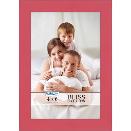 Icona Bay 4x6 Red Picture Frame, 1 Pack, Bliss Tabletop Frames