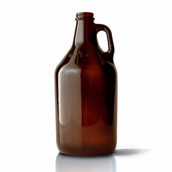 64 oz Amber Glass Beer Growlers with Caps - Case of 6