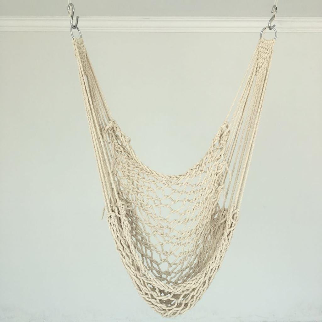 Hammock Seat Camping Hanging Chair Indoor Garden 120KG Load White