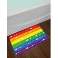 thumbnail image 2 of Pride Bath Mat, Horizontal Striped Flag Design with Gay Parade Colors and Little Cute Hearts Dots, Non-Slip Plush Mat Bathroom Kitchen Laundry Room Decor, 29.5 X 17.5 Inches, Multicolor, Ambesonne, 2 of 2