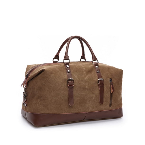 Naiovety Bolsa de viaje, impermeable, extraíble, bolsos de mano, cabeza de tracción de cuero de vaca, bolsas de almacenamiento duraderas a la moda, Mochilas de mochilero Café Naiovety OD029774-03