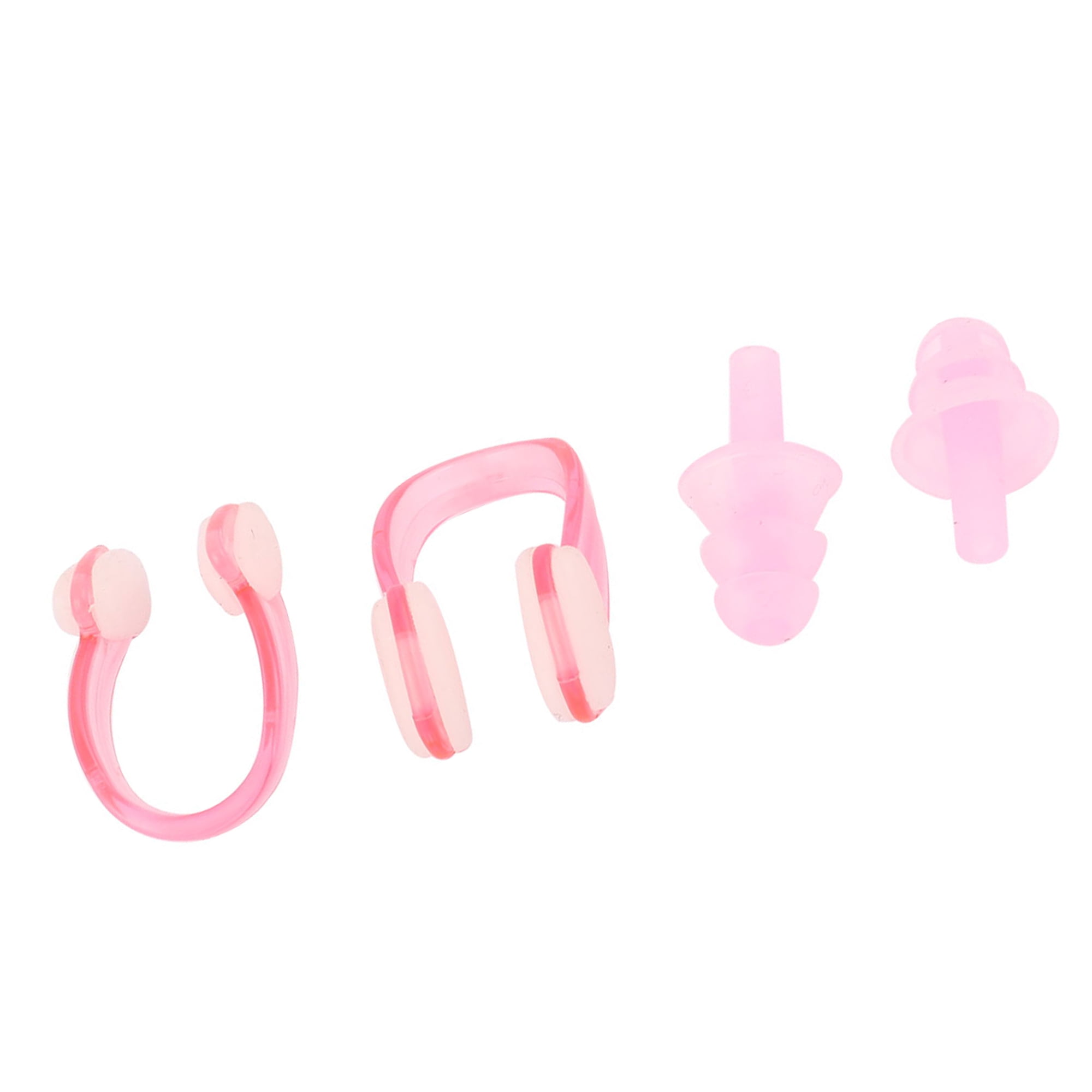 Unique Bargains Swim Swimming Water Sport Guard Protector Nose Clip Pink 2pcs w Earplugs