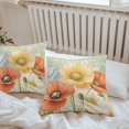 thumbnail image 7 of Waterproof Throw Pillow Covers Set of 2, 24x24 Inch Retro Spring Floral Decorative Pillowcases Outdoor Pillow Slip Cushion Covers Set for Couch Tent Watercolor Summer Flower Farmhouse, 7 of 7