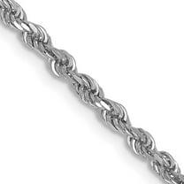 Diamond2Deal 14K White Gold 2.5mm Diamond-Cut Rope Chain Necklace for Men 30"