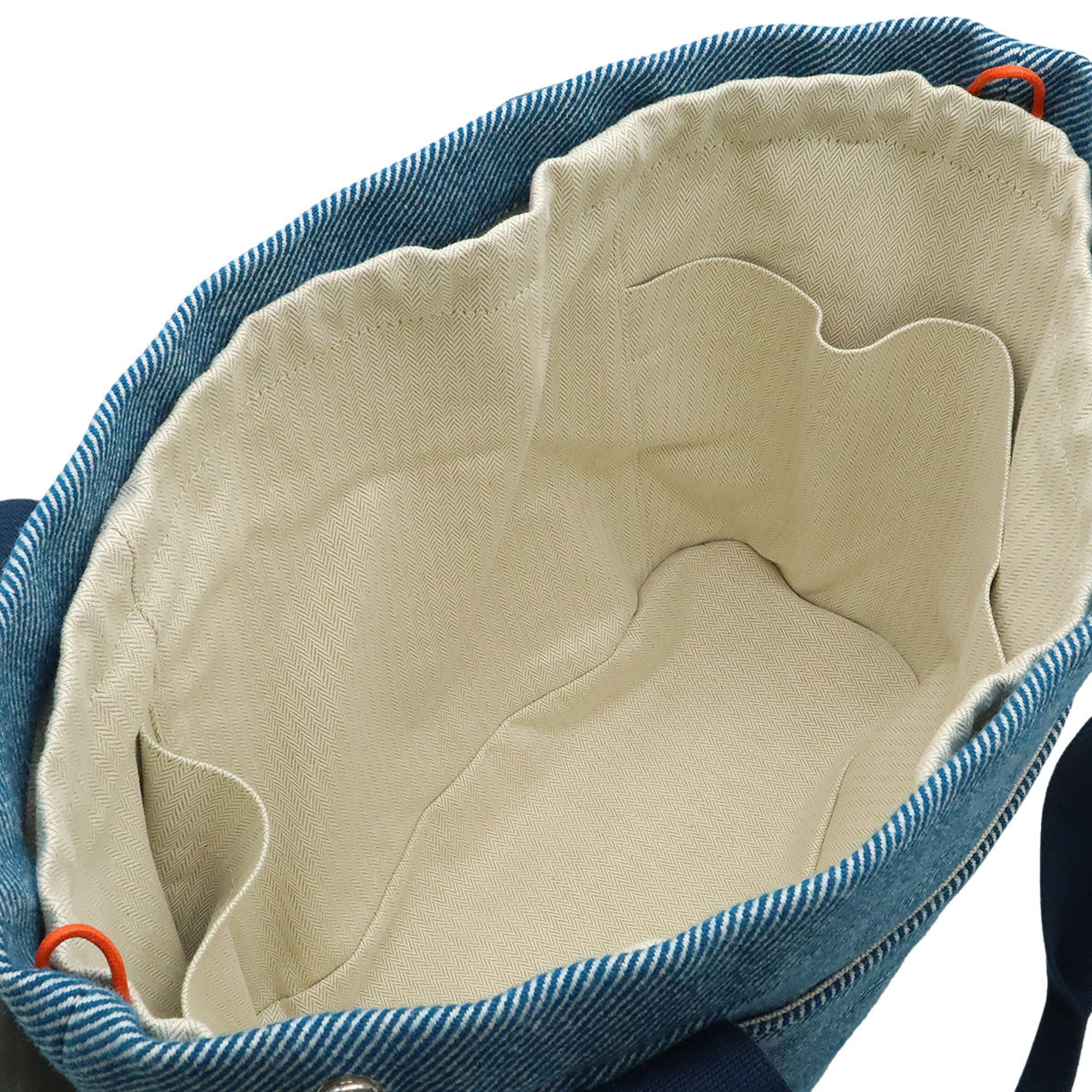 Pre-Owned HERMES Animonatte Diaper Bag Tote Shoulder Horse Wool Blue Pants (Diaper changing mat...
