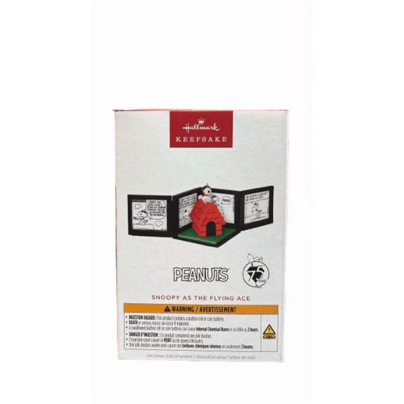 Hallmark 2025 Keepsake 75th Snoopy as The Flying Ace Musical Ornament New w Box