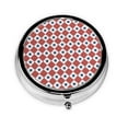 thumbnail image 1 of ZICANCN Round Pill Box Organizer with 3 Compartment, Patriotic Stars 4th of July Flag Portable Travel Pill Cases for Pocket or Purse, 1 of 6