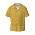 thumbnail image 4 of Uemuo Gold Shiny Pattern Cotton Linen Short Sleeve Shirts,Casual Lightweight Button Down Shirts,Vacation Beach Summer Tops-3X-Large, 4 of 7