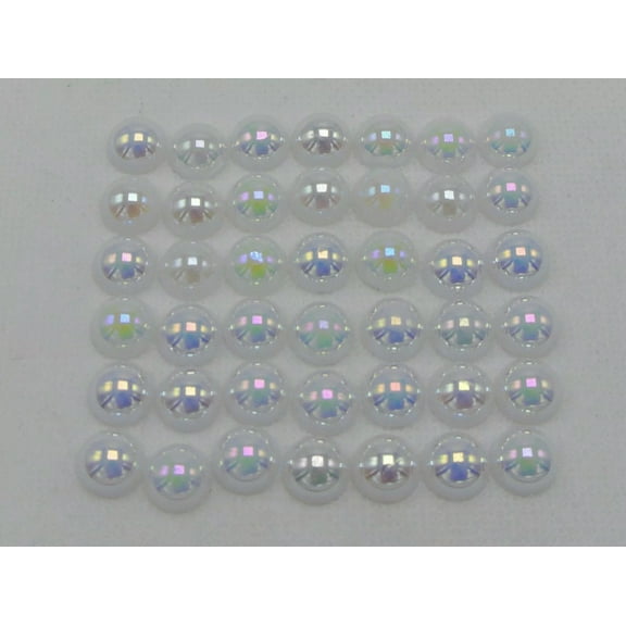 U8MO 2000 White Luster AB Acrylic Round Half Pearl 4mm FlatBack Beads Scrapbook Craft