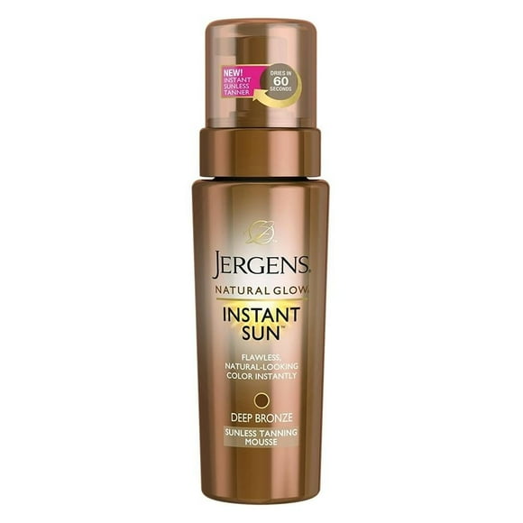 Espuma Autobronceadora Jergens Natural Glow Instant Sun Tonos Medios a Obscuros 177 ml