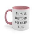 thumbnail image 3 of Stepmom Gifts Two-Tone 11oz Mug "Stepmom: brightening our world hero.", 3 of 4