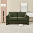 thumbnail image 2 of 58.66" W Loveseat Accent Sofa, Modern Comfy Small Couch for Bedroom and Living Room, Mid Century Chenille Fabric 2-Seat Couch with Back Cushions, Green, 2 of 8