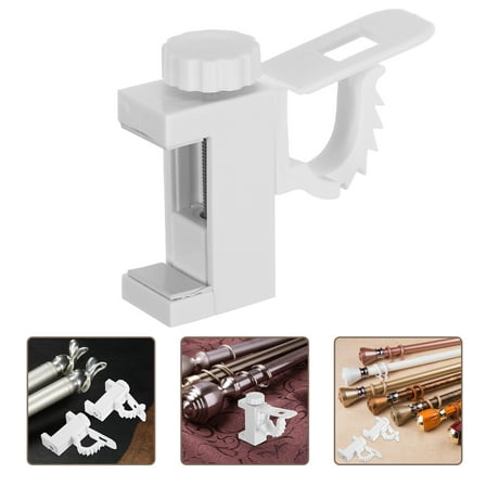 2pcs Adjustable Curtain Rod Hangers Plastic Clip On Curtain Rod Brackets No Drill Curtain Rod Holders Ideal For Various Curtain Rod Sizes