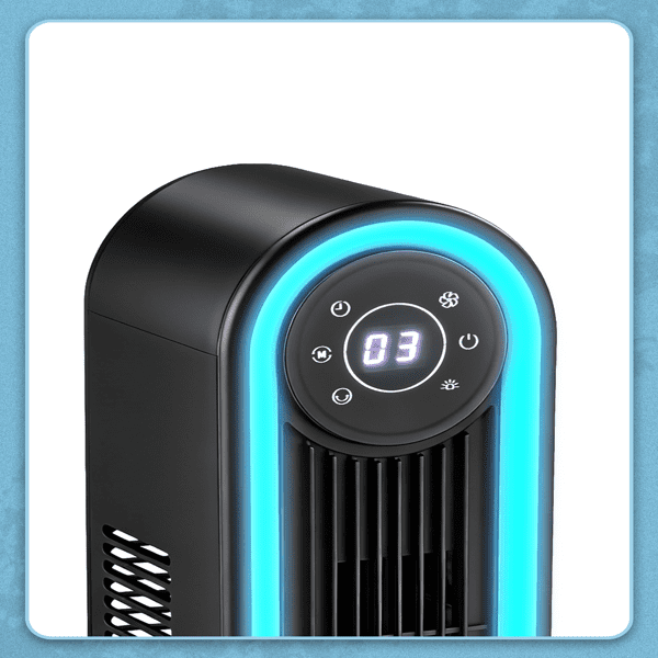 Alvantor 42-Inch Tower Fan, 4 Speeds, 3 Modes, 150° Oscillation, Remote Control, 9-Hour Timer, Black
