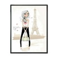 thumbnail image 1 of Designart Cute Girl By The Tour Eiffel In Paris FLOAT FRAME WALL ART, 1 of 4