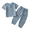 Blue, variant on KAUOD Toddler Baby Boys Summer Outfits 2 Piece Short Sleeve Shirts and Pants Set Soft Comfy Loose Cotton Linen Clothes