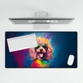 thumbnail image 4 of Hippie Poodle Portrait oil painting Watercolor Tie-dye Vintage Desk Mat Full Keyboard Mouse Pad Poodles Dog Lover Gifts Idea Large Mousepad - 00015, 4 of 5