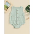 thumbnail image 2 of EYIIYE Barboteuse Sans Manches pour Bébés Filles et Garçons 3M 6M 12M 18M Nouveau-Né Mignon Col Rond Combinaison Décontractée Été, 2 of 9