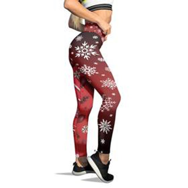 MKLEKYY Leggings ajustados para mujer, personalizados, de Navidad, con diseño de Papá Noel y muñeco de nieve, para yoga, correr y gimnasio.