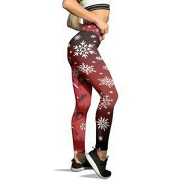WILLBEST Leggings de Yoga Para Mujer, Para Correr, Navidad, Papá Noel, Muñeco de Nieve, Fiesta, Personalizados, Cintura Alta, Elásticos, Cómodos, Para Entrenamiento Extra Grande