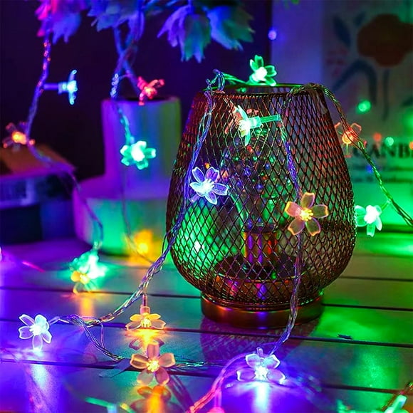 Cadena de luces JACUXLSS de 10 m, 100 LED, multicolor, flor de cerezo