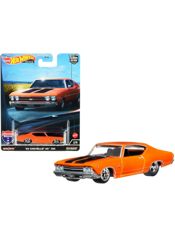 1969 Chevrolet Chevelle SS 396 Orange with Black Stripes "American Scene" "Car Culture" Series Diecast Model Car by Hot Wheels