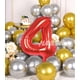 thumbnail image 4 of Globo AULE Big Red Number 4, lámina de helio, 40 pulgadas, 4 of 6