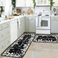 thumbnail image 6 of Christmas Kitchen Mats Set of 2, Black Christmas Decorations for Home, Holly Pine Branches Pinecones Kitchen Rugs Non-Slip Backing Winter Floor Mat Xmas Decor Washable Runner Rug 17"x47.2"+17"x30", 6 of 6