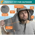 thumbnail image 5 of SUN CUBE Fishing Hat for Men Outdoor UV Sun Protection Wide Brim Sun Hat with Neck Flap Face Cover - Outdoor Hiking Safari UPF50+ Boonie Bucket Hat (Gray), 5 of 8