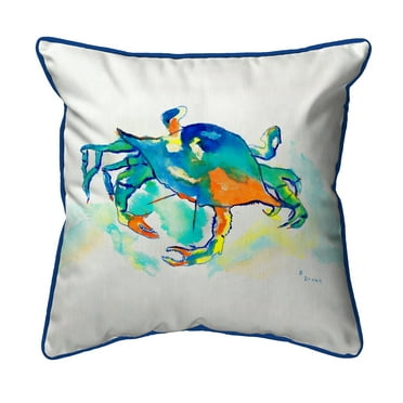 Betsy Drake Interiors Orange Crab Large Indoor/Outdoor Pillow 18x18