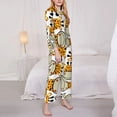 thumbnail image 3 of Fotbe Giraffes Head Pattern Long Sleeve Pajama Set for Women,Sleepwear Set,2-piece Loungewear Set,Soft PJs Comfy Nightwear with Pockets -Large, 3 of 7