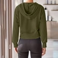 thumbnail image 4 of Mrat Lightweight Zip Sweatshirt Women Women Sweatshirt Pocket Long Sleeve Blouse Casual Hoodies Tops S-159 A-Green M, 4 of 8