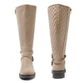 thumbnail image 3 of Love Steetly Women's Extra Wide Calf Knee High Boots, Quilted Tall Boots with Buckle Chain, Block Heel Side Zipper Non-Slip Winter Boots., 3 of 8