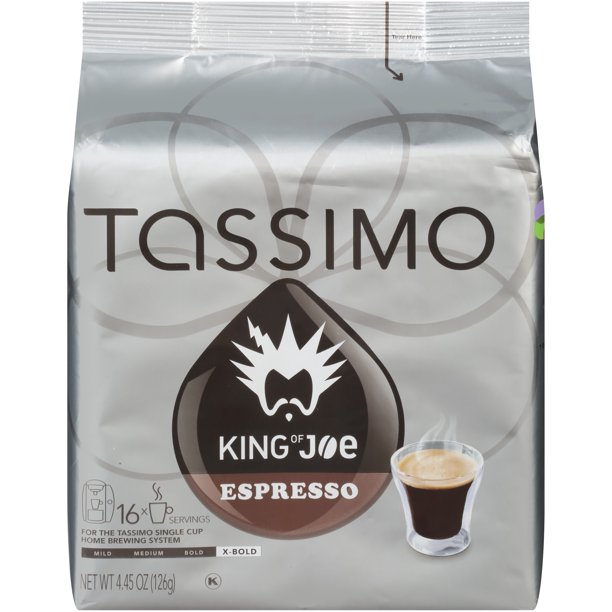 Tassimo King of Joe Espresso Extra Bold Dark Roast Coffee TDiscs for