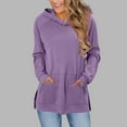thumbnail image 4 of XFLWAM Oversized Hoodies for Women Long Sleeve Split Hem Sweatshirts Casual Pullover Tops with Pockets Y2k Clothes, 4 of 9