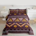 thumbnail image 2 of jejeloiu Western Tribal Aztec Bedding Comforter Set,Rustic Triangle Rhombus Twin Comforter Sets,Purple Orange Bedding Set For Girls Boys,Microfiber Bedroom Decor Reversible,2-Piece, 2 of 8