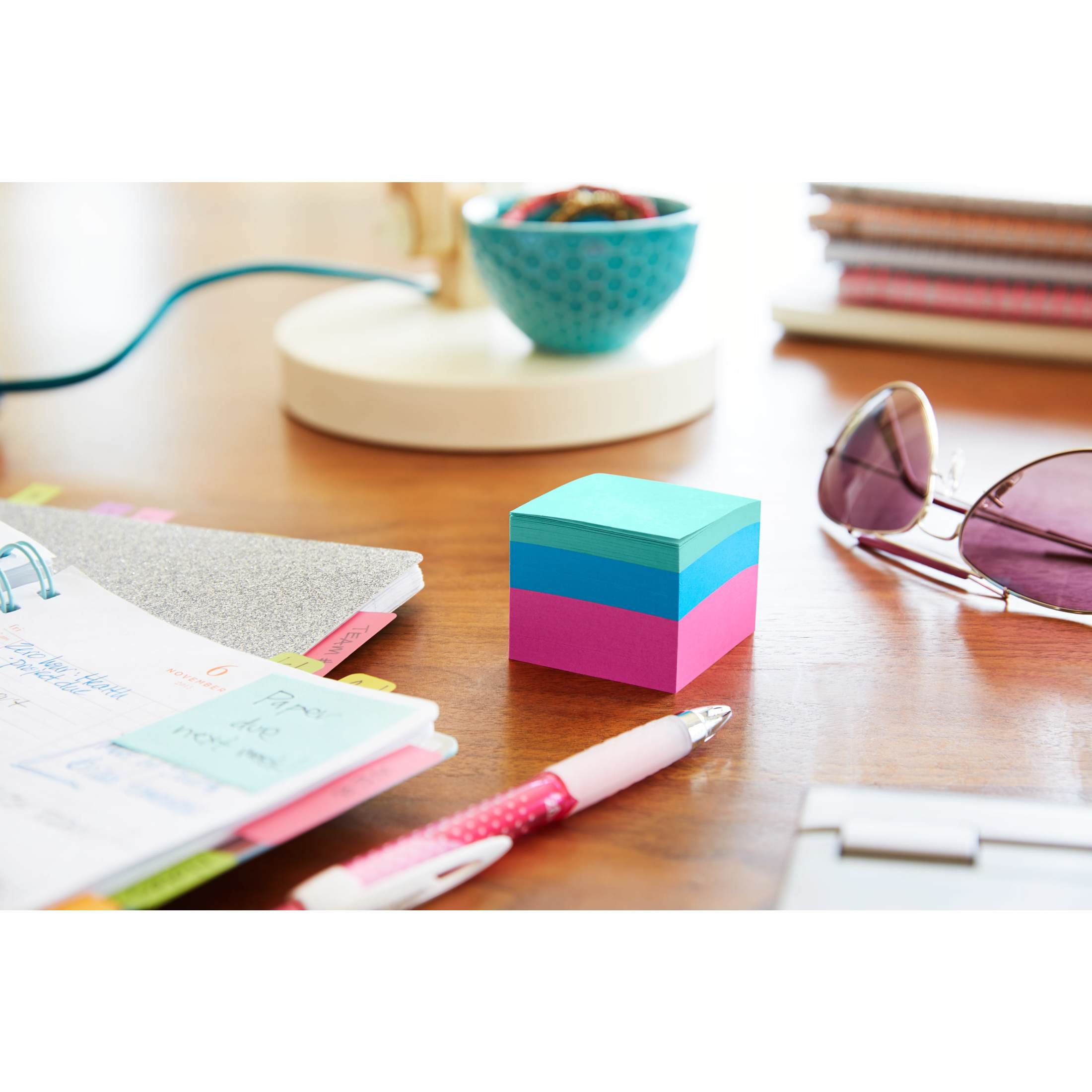 Post-it Notes Cube, 3 in. x 3 in., Bright Colors, 1 Cube
